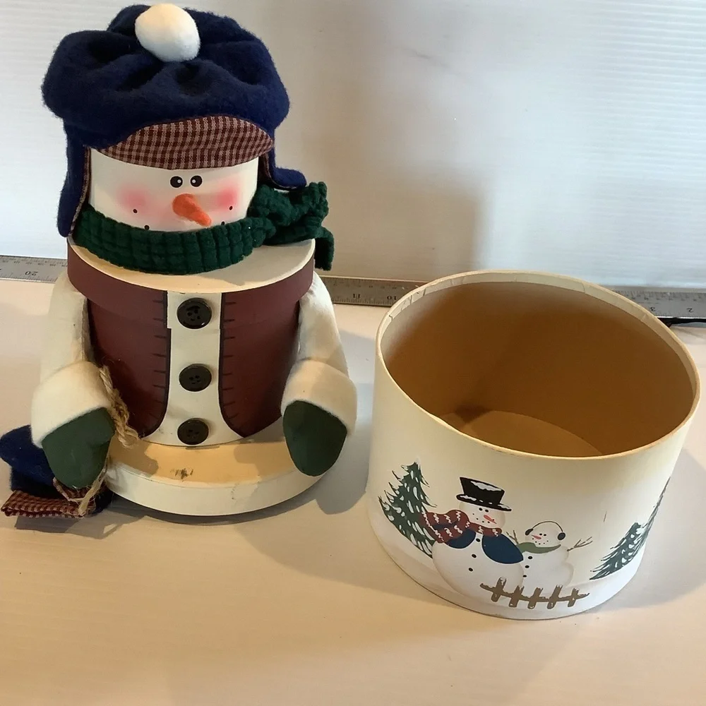 Vintage 3-Tier Stacking Snowman Gift Box – 1990s Holiday Decor